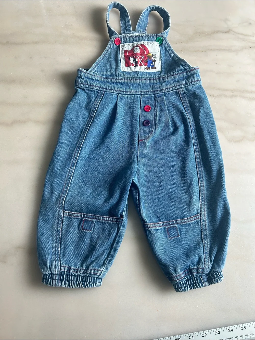 Vtg Christopher Rand Toddler Farm Denim Overalls 2T